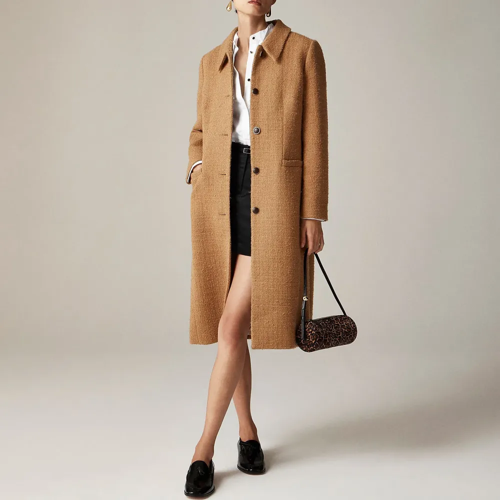Button Front Wool Midi Coats