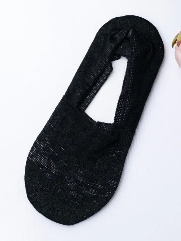 Casual Lace Floral Hidden Crew Socks Daily Commuter Accessories