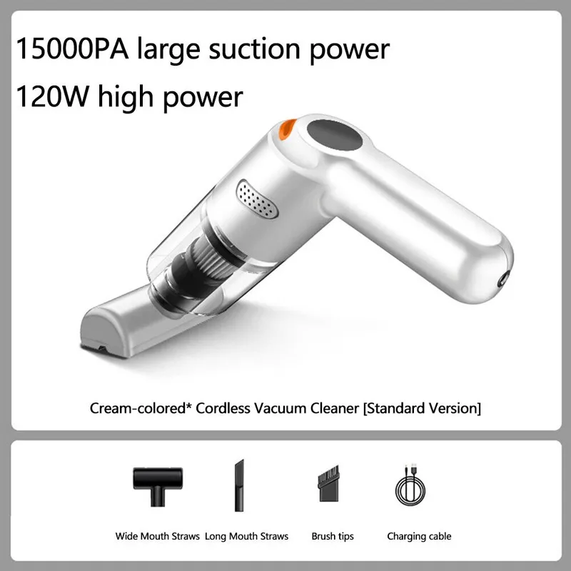 Cordless car vacuum cleaner -10000Pa suction, lightweight, long battery life!