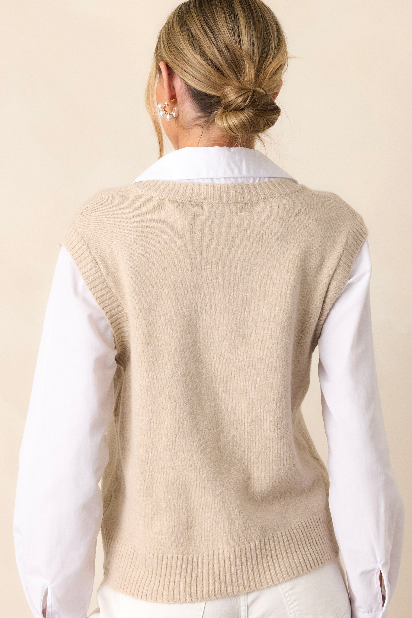 Feeling Special Beige Mock Layered Sweater