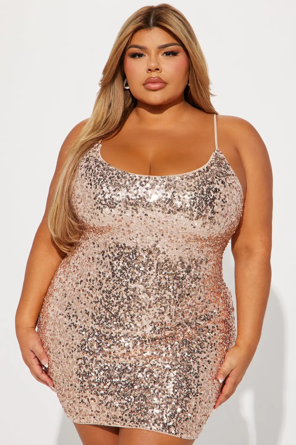 Twilight Sequin Mini Dress - Champagne