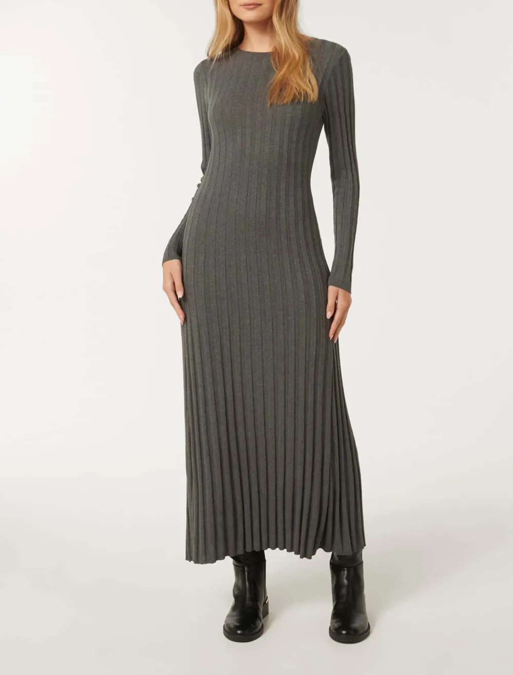 Crew-Neck Knit Dress