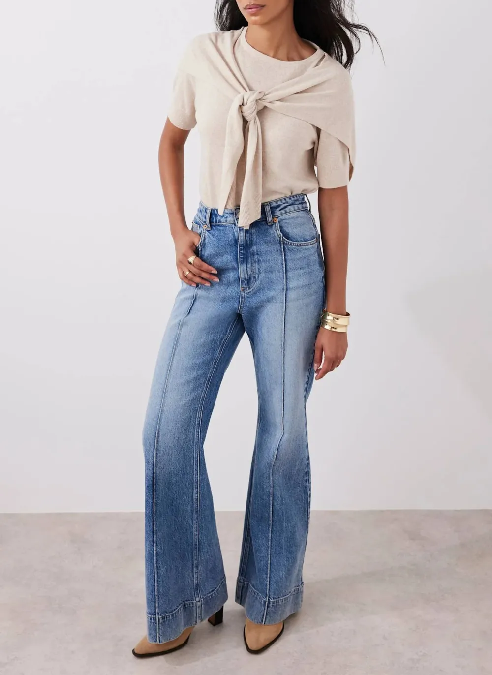 Casual Style Neutral Cotton Knit Top