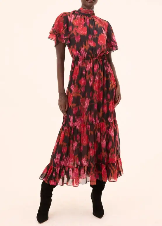 Wrap Tiered Dress