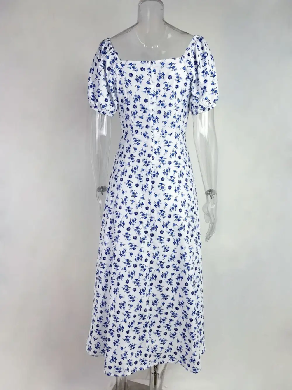 Full Size Floral Print Tie Front Slit Dress Plus Size
