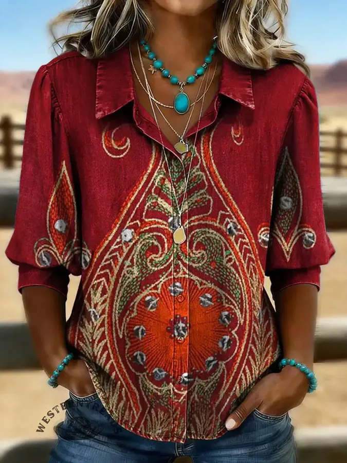 Women's Casual Retro Cotton Linen Shirt