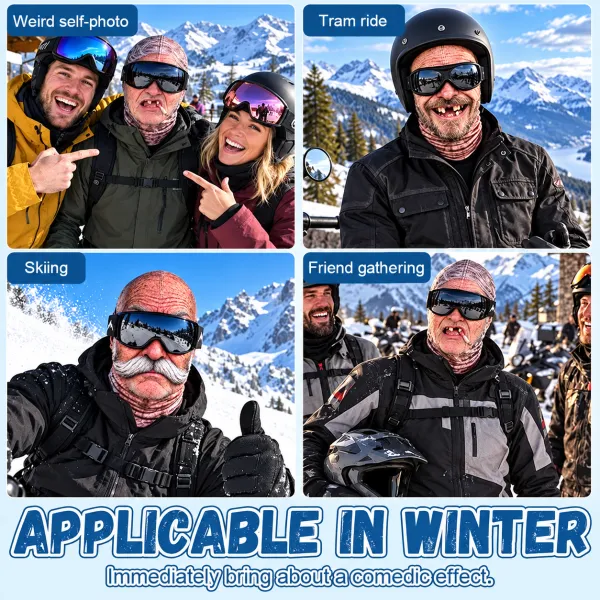 🎿 Funny Realistic Face Ski Balaclava | Slopes Party Winter Group Gear