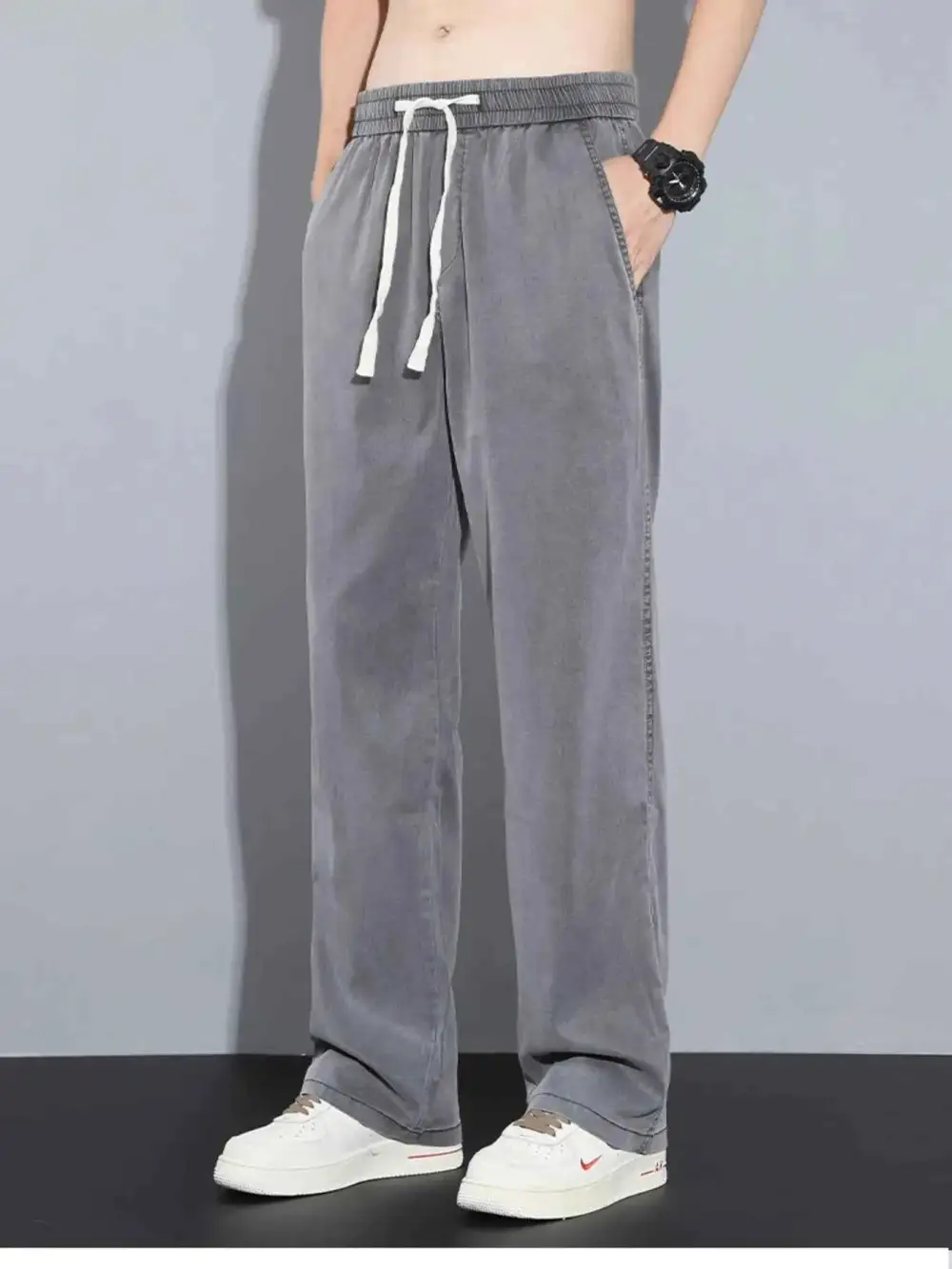 Casual Wide Leg Drawstring Pants