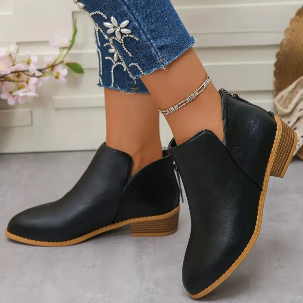 Versatile Pointed Toe Block Heel Boots