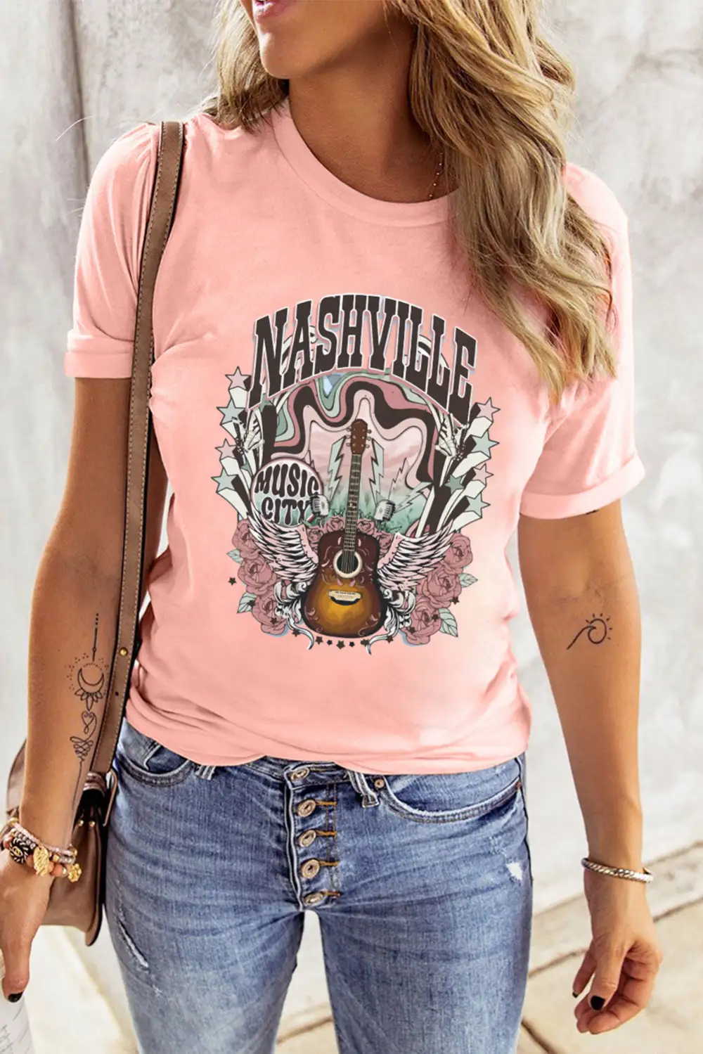 Nashville Music City Guitar Tee