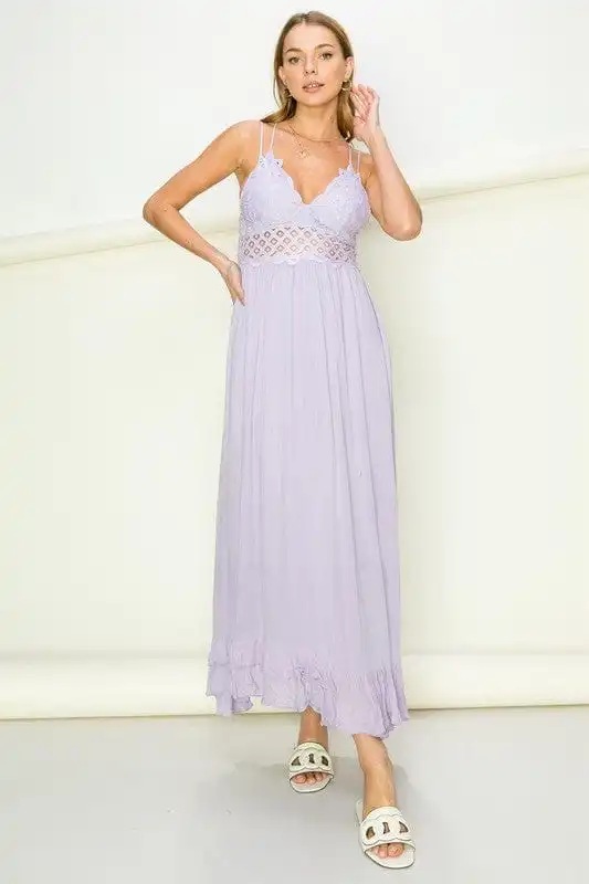 ??GYPSY FOX-HYFVE-Bustier Lace Maxi Dress