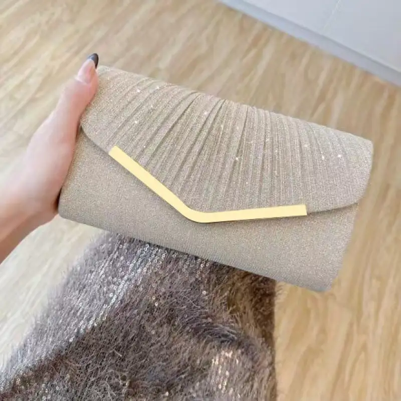 Compact Pleated Clutch Bag
