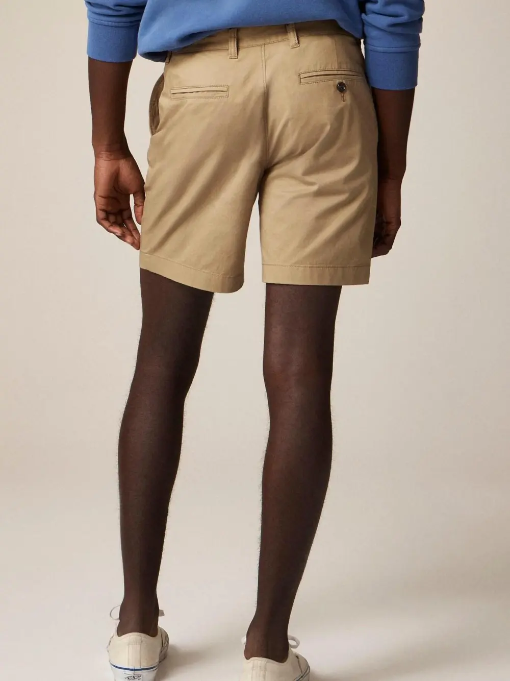 Khaki Cotton Blend Shorts