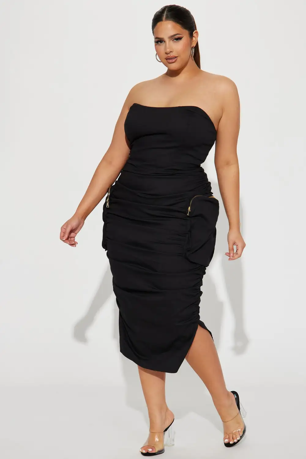 Camila Cargo Midi Dress - Black