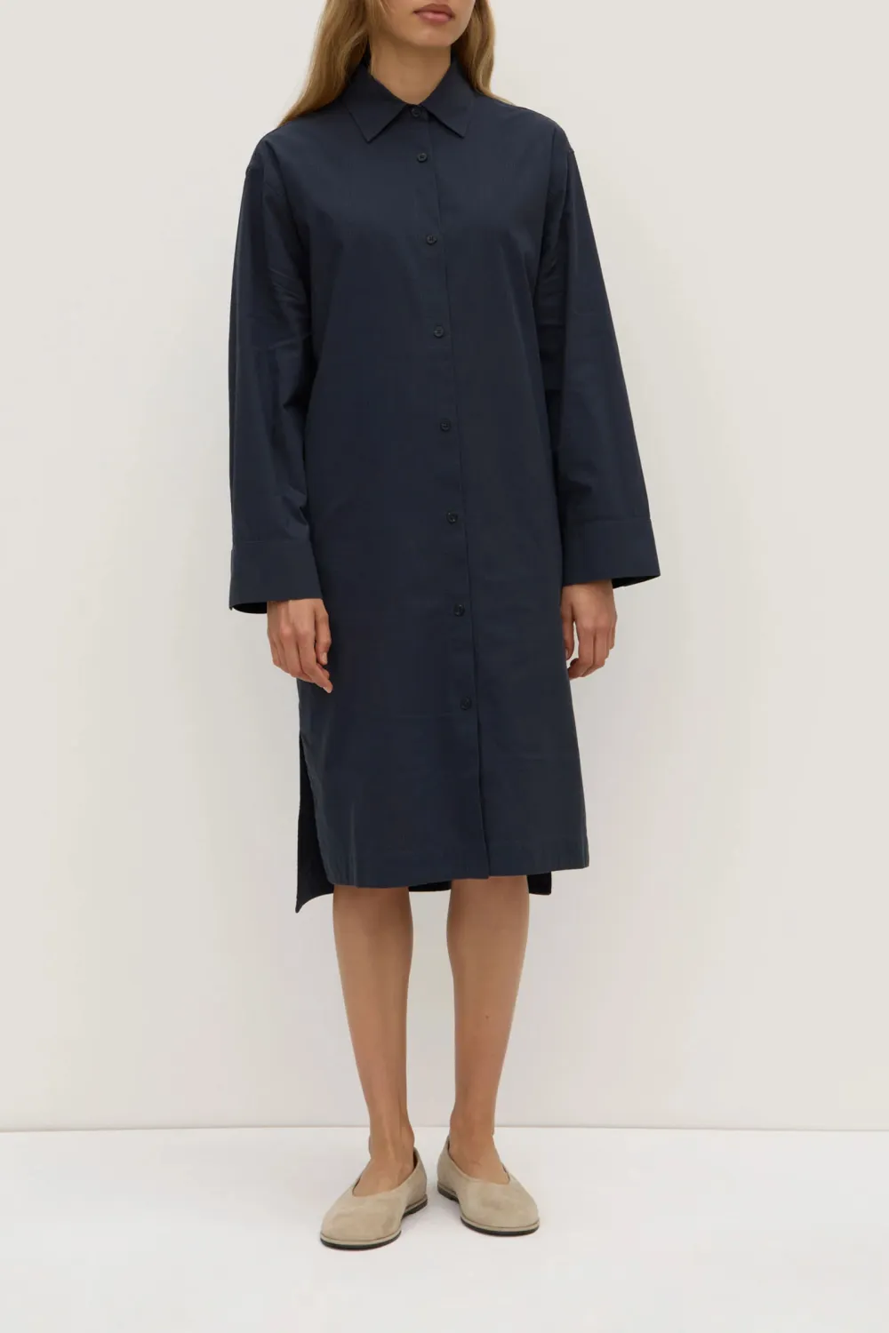 Long Sleeved Cotton Shirt Dress
