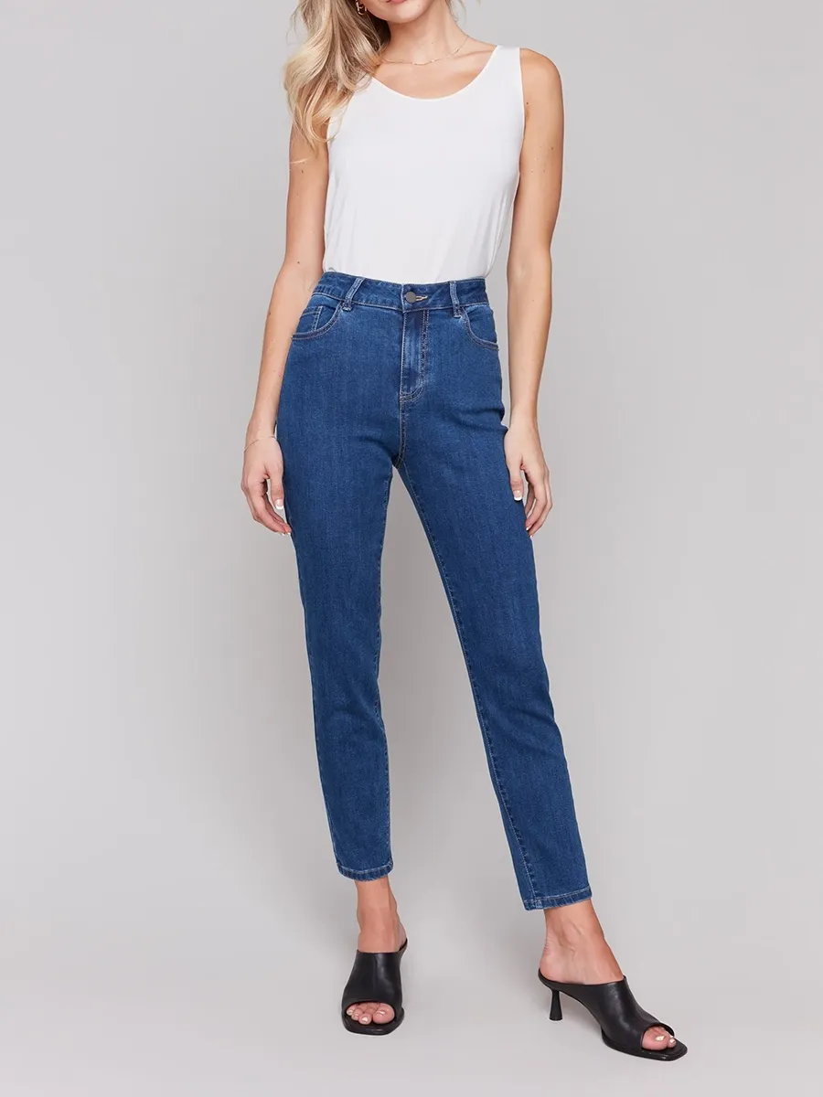 Casual Solid Color Casual Cotton Jeans