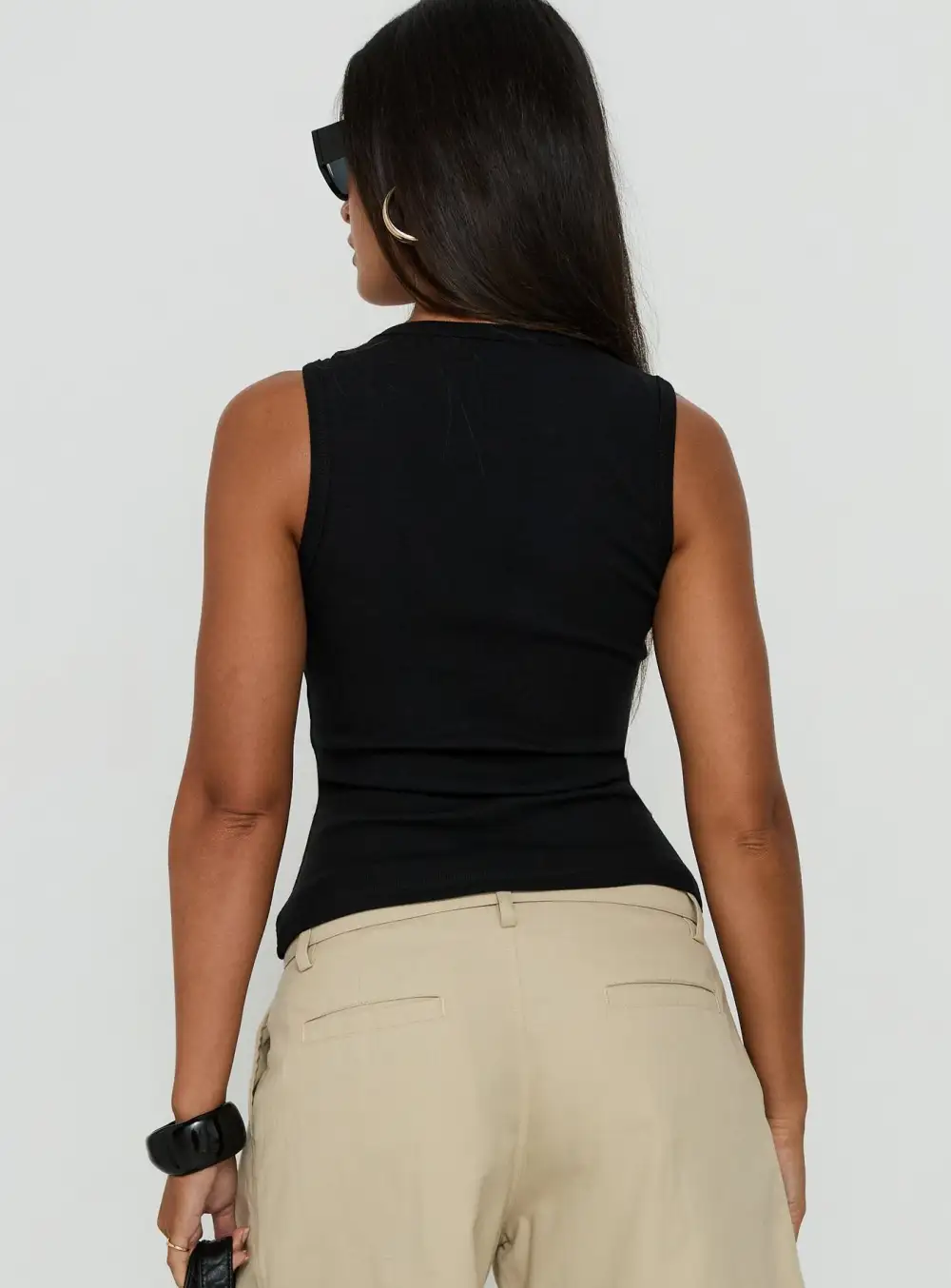 Soft V Neck Ribbed Tank Top