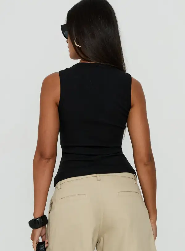 Soft V Neck Ribbed Tank Top