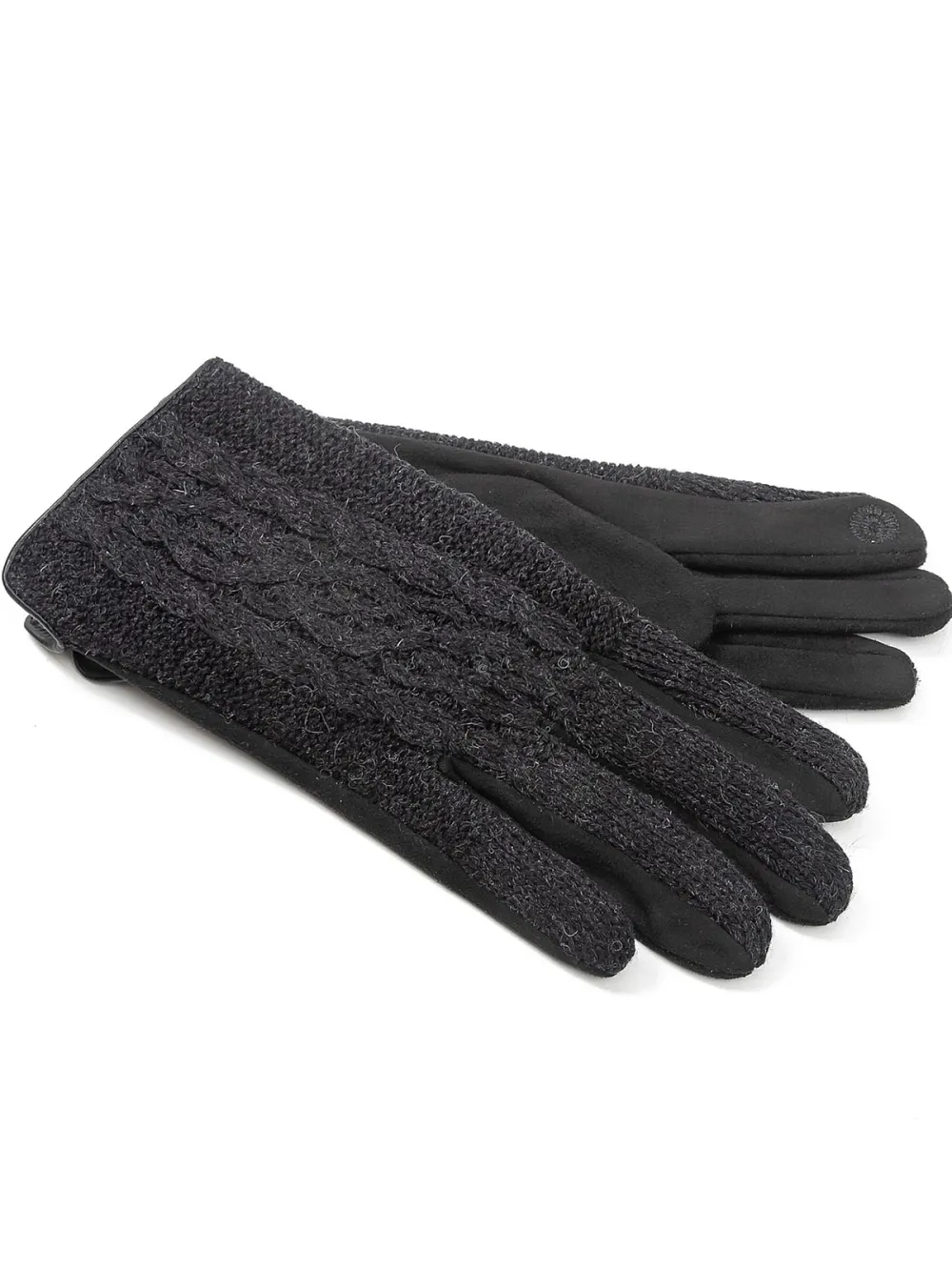 Pure Cotton Knitted Black Thickened Warm Gloves