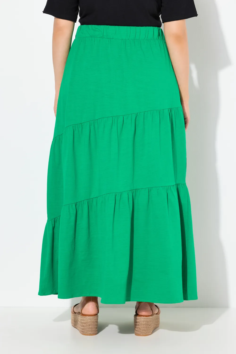 Solid Color Flared Skirt