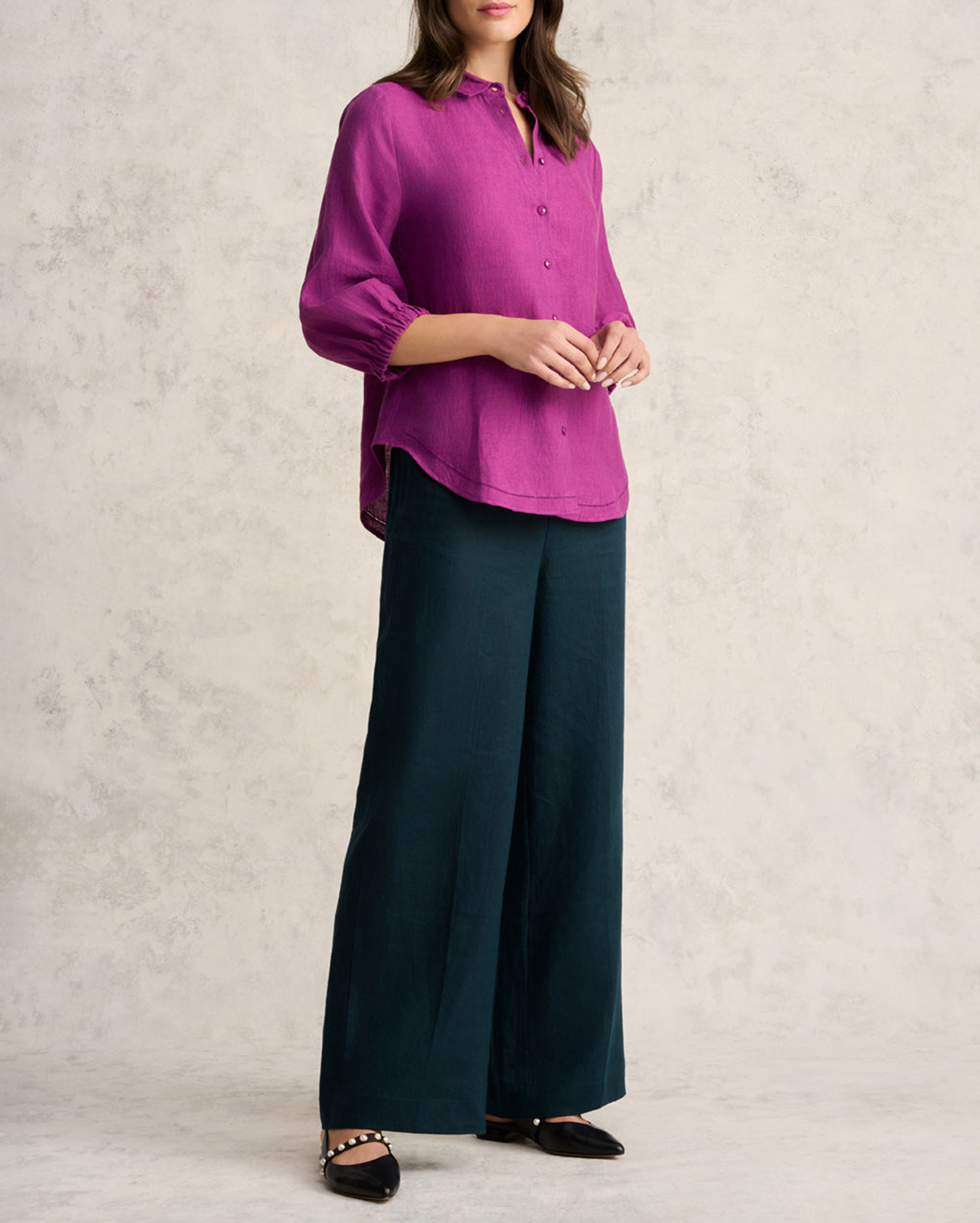 3/4 Sleeve Linen Shirt