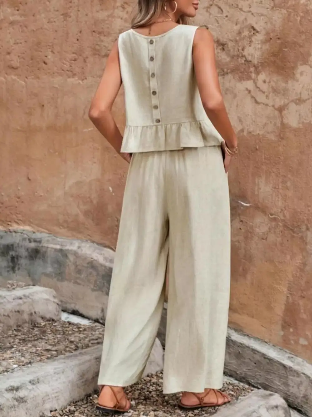 Ruffle Wide Leg Jumpsuit