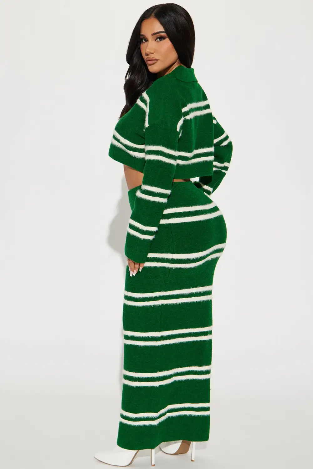 Making Plans Sweater Skirt Set - Green