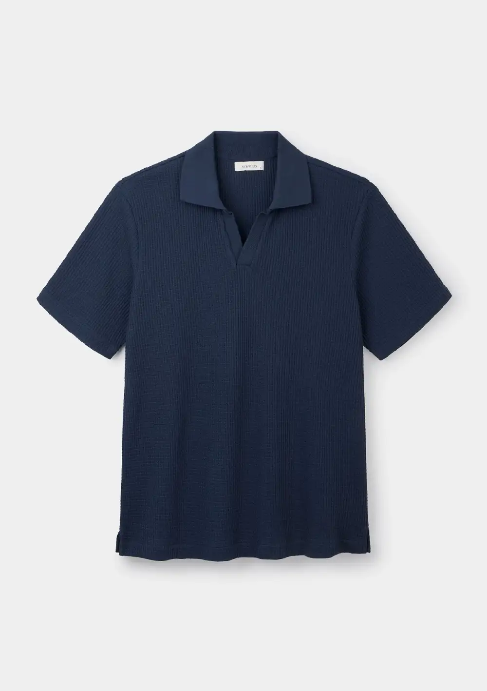 Navy Jersey Waffle Resort Polo