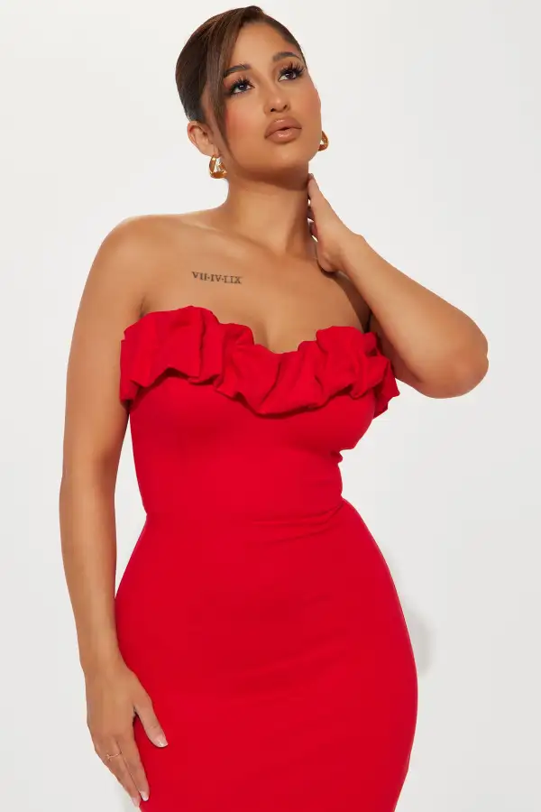 Karla Midi Dress - Red