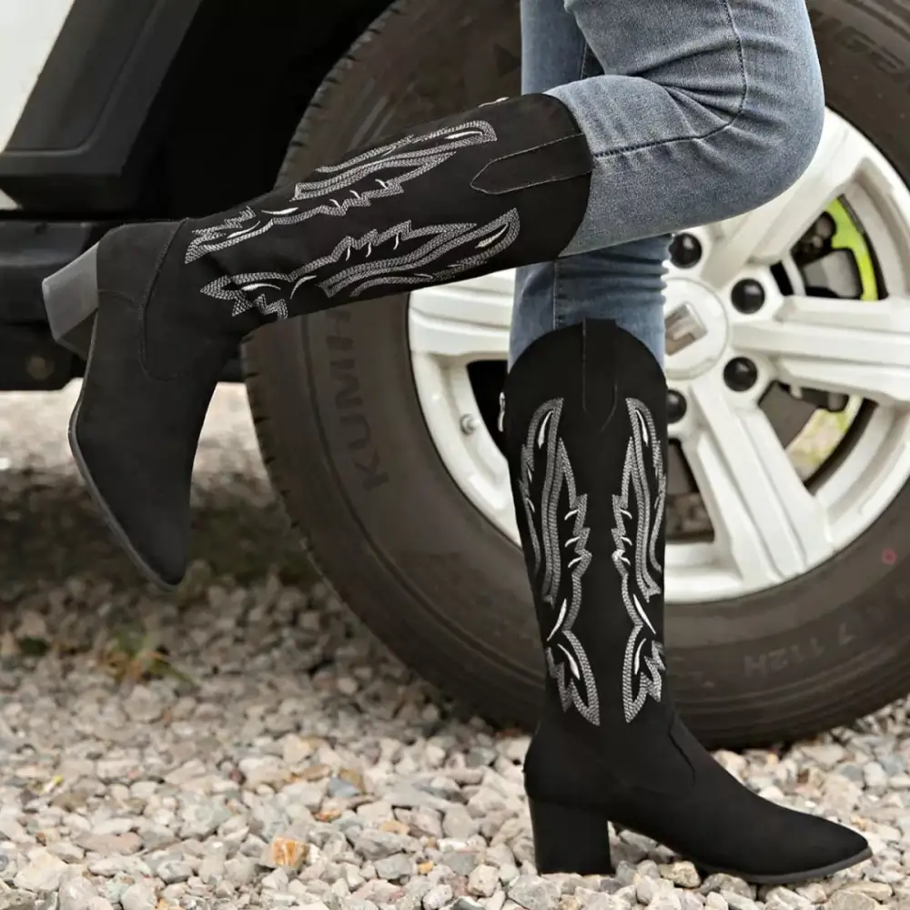Refined Modern Pointed Toe Block Heel Boots