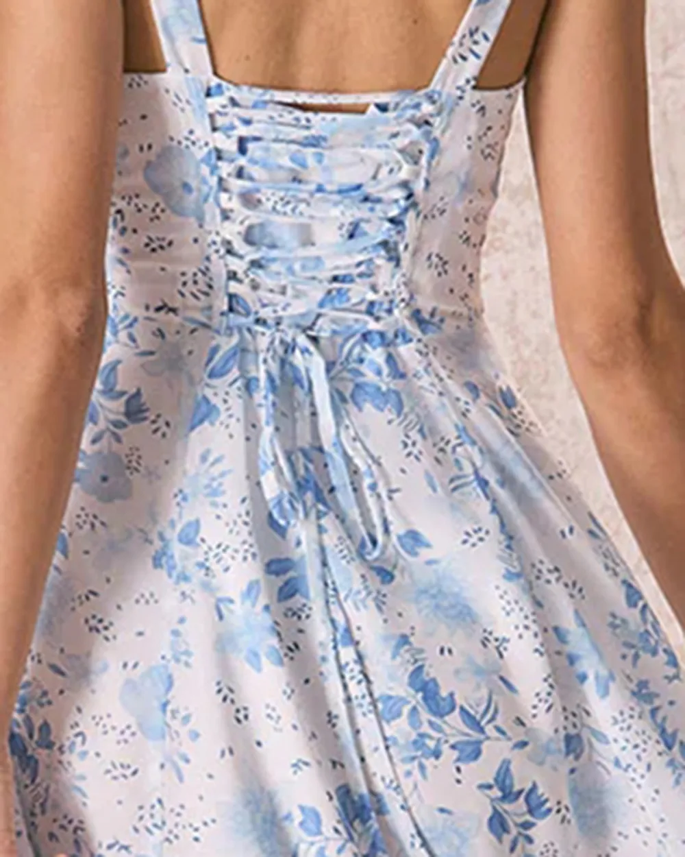 Ruched Design Powder Blue Dress