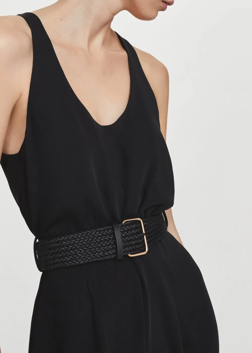 Belt long jumpsuit