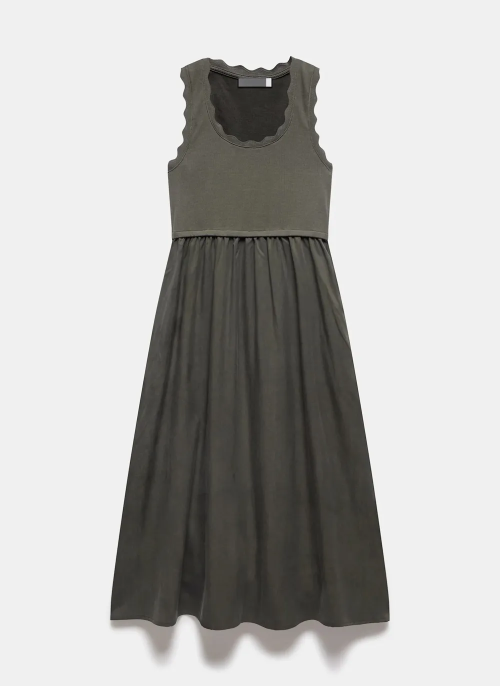 Casual Style Scallop Midi Dress