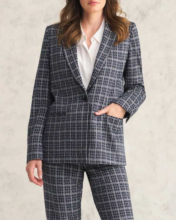 Checkered Single Breasted Blazer