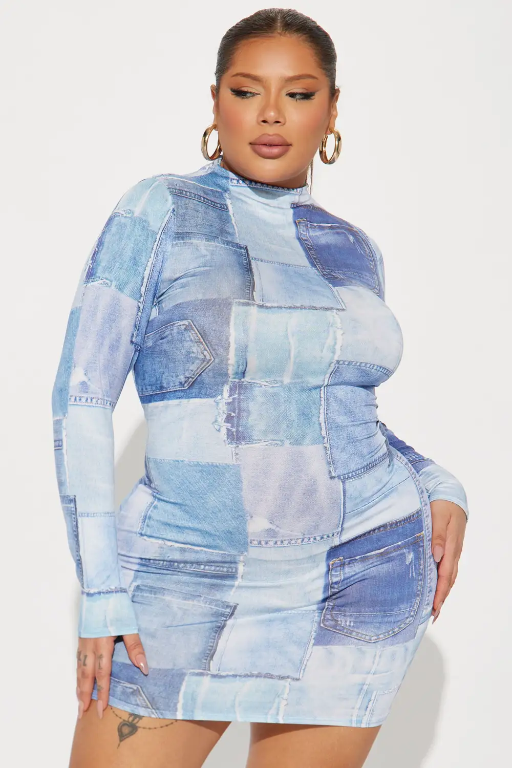 Denim Demeanor Mini Dress - Denim