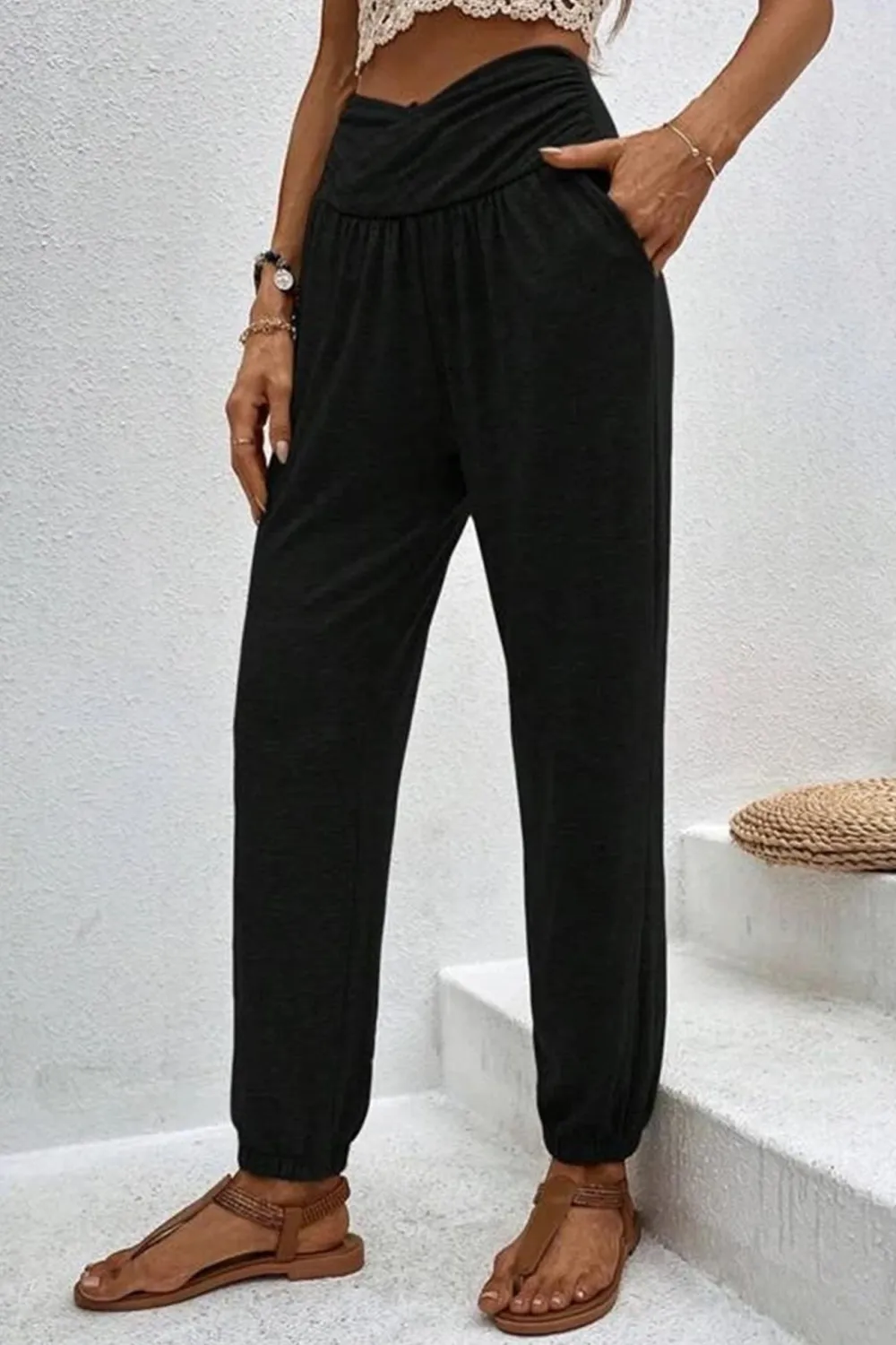 Gathered Waist Flow Pants