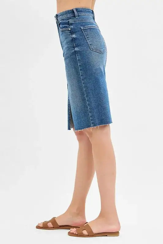 Side Slit Risen Skirt