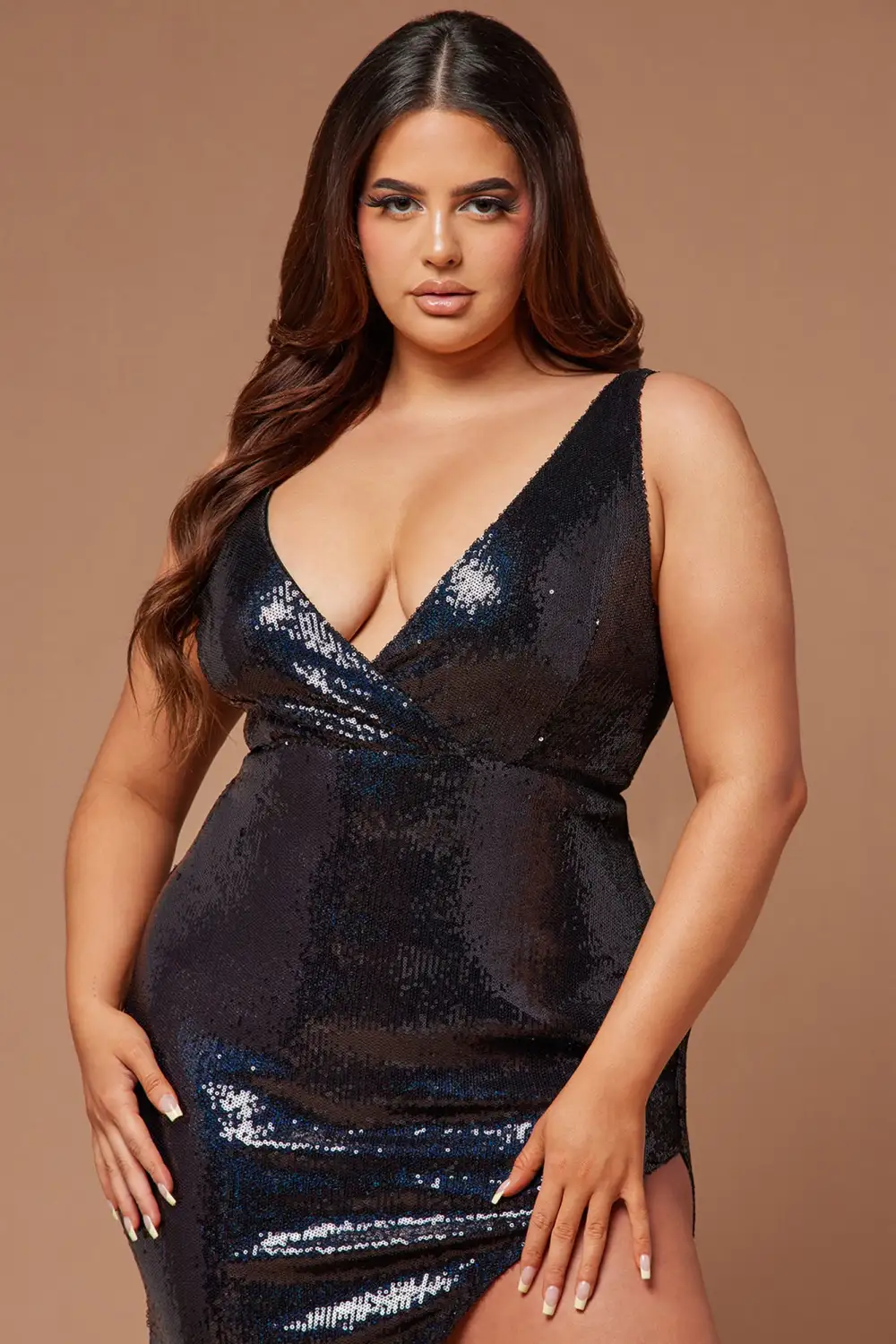 Aminah Sequin Maxi Dress - Black