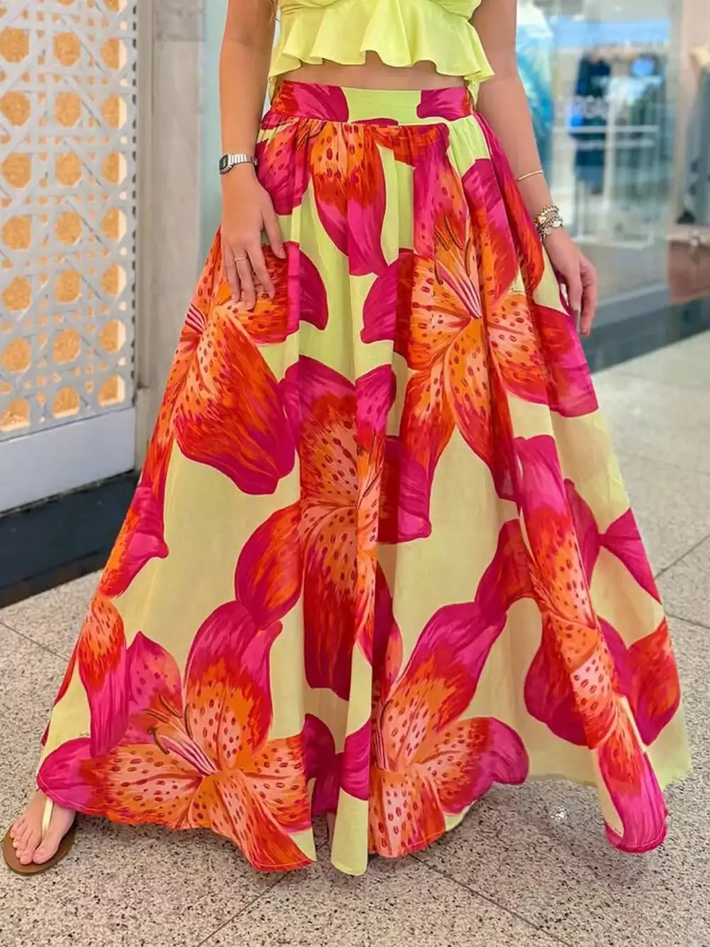 Floral Print Maxi Skirt