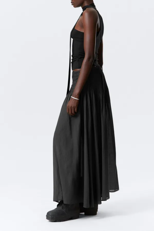 Pleated Mid Waist Skirt