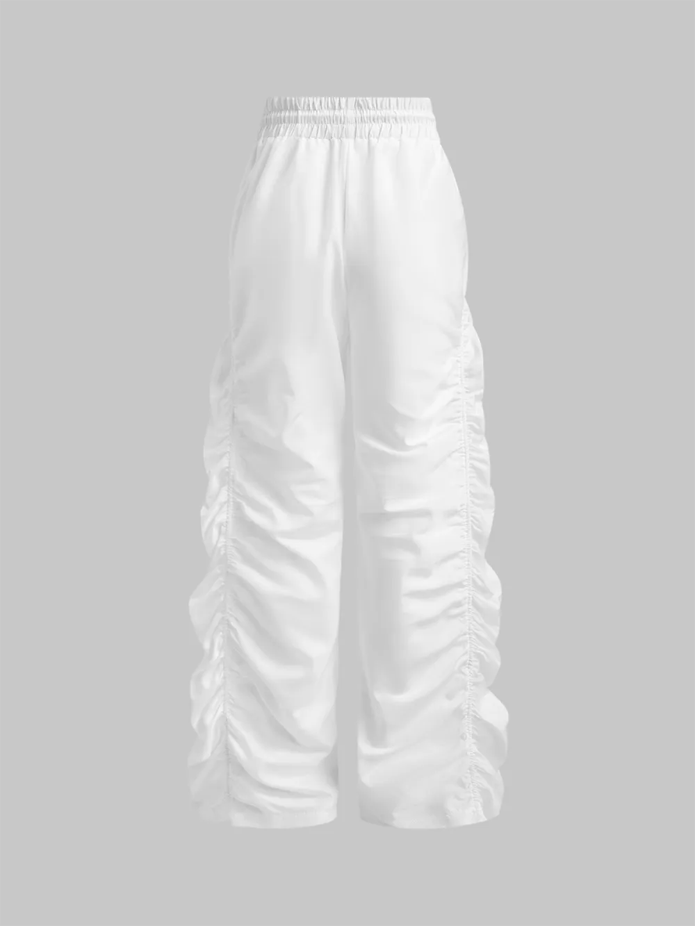 Black Wrinkled Bottom Pants