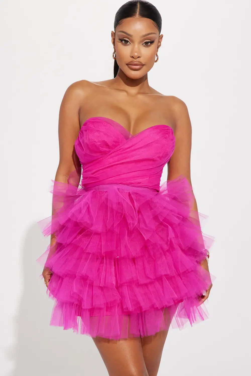 Ari Tulle Mini Dress - Magenta