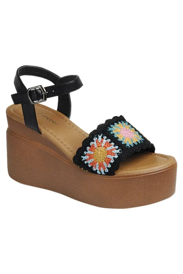Vineyard Crochet Wedge Shoes