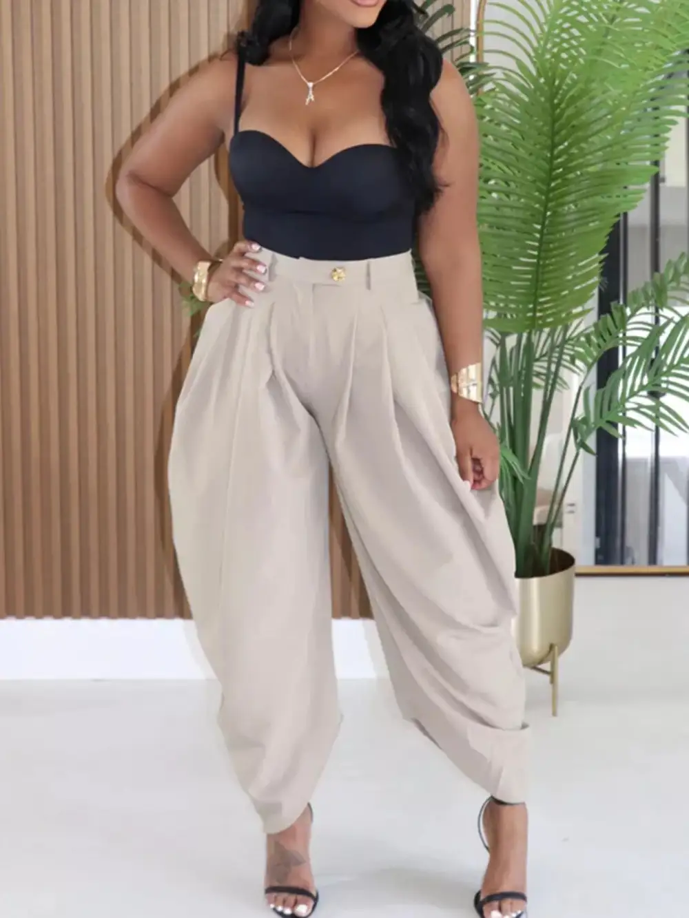 Everyday High Waisted Wide Leg Pleated Pants