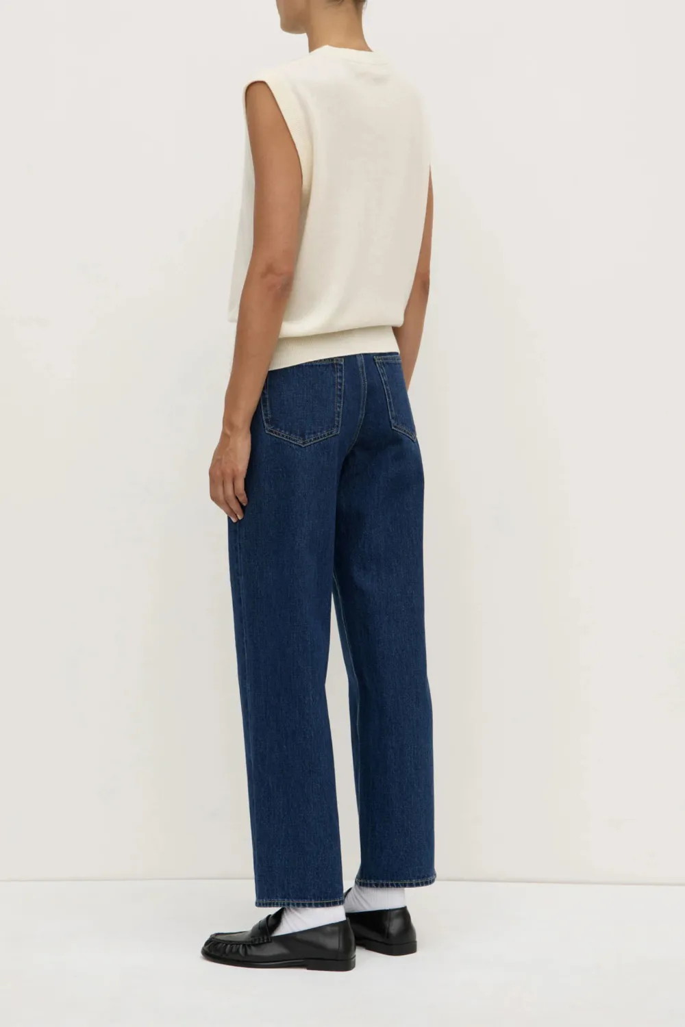 Pure Cashmere Ribbed Round Neck Women's Vest