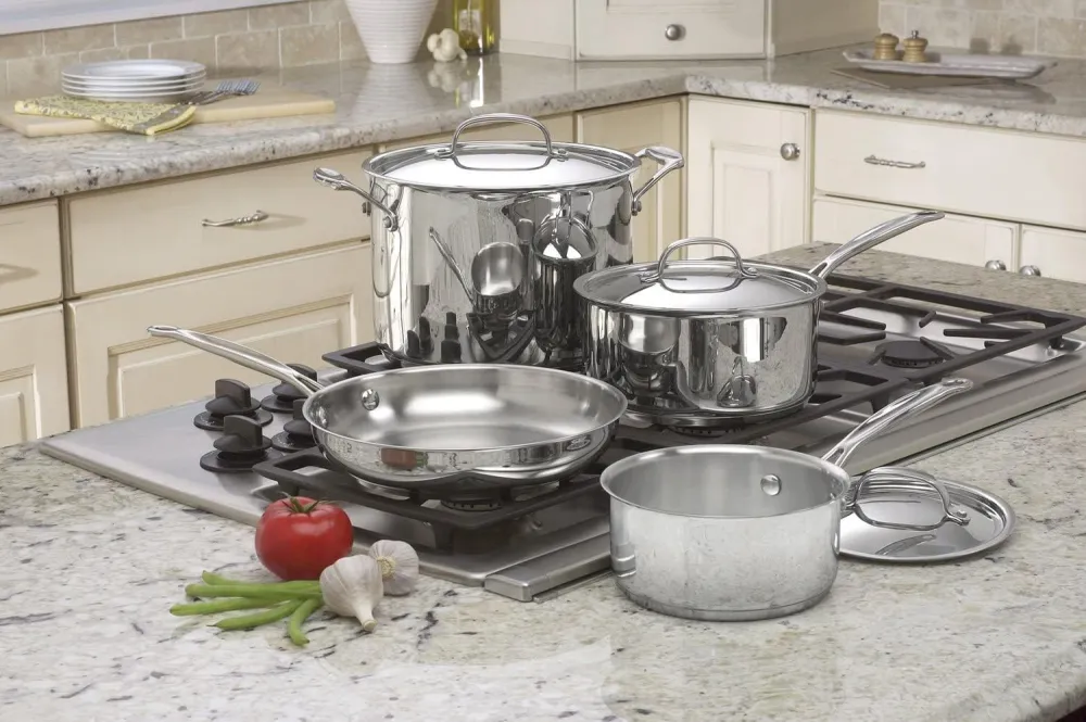 Stainless Steel 17-Piece Set Chef's-Classic-Stainless-Cookware-Collection