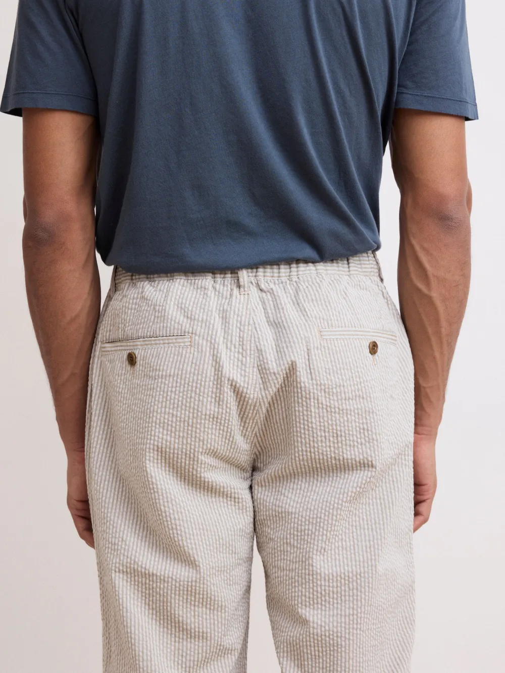 Men's Beige Straight Fit Pants