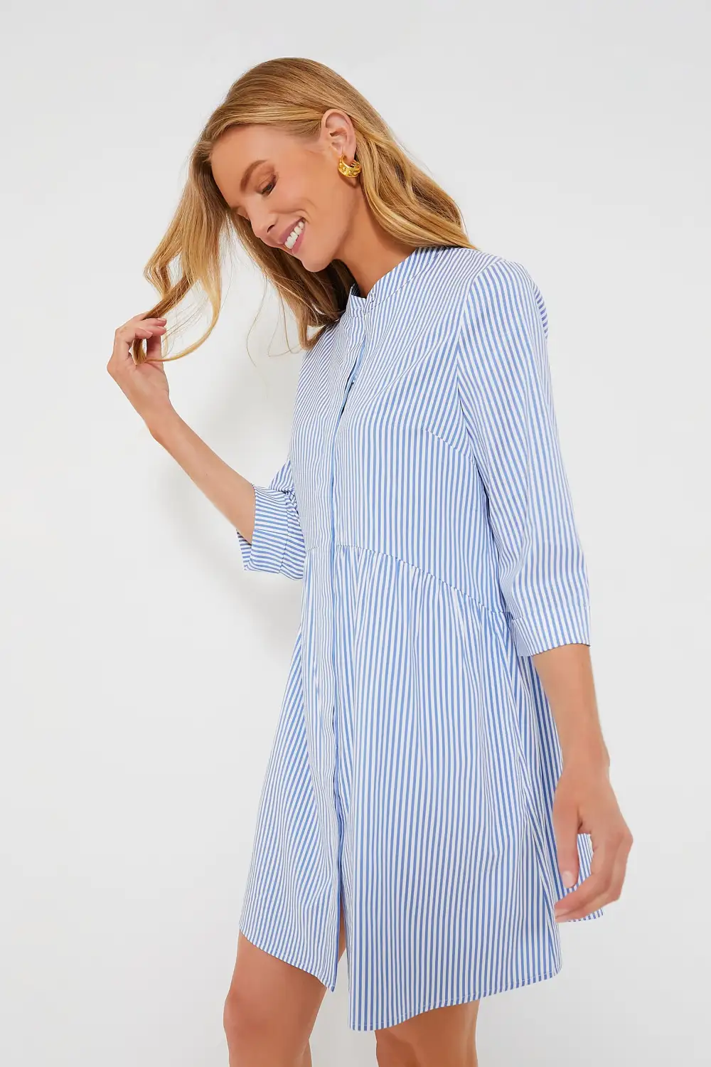 Blue Stripe Royal Shirt Dress