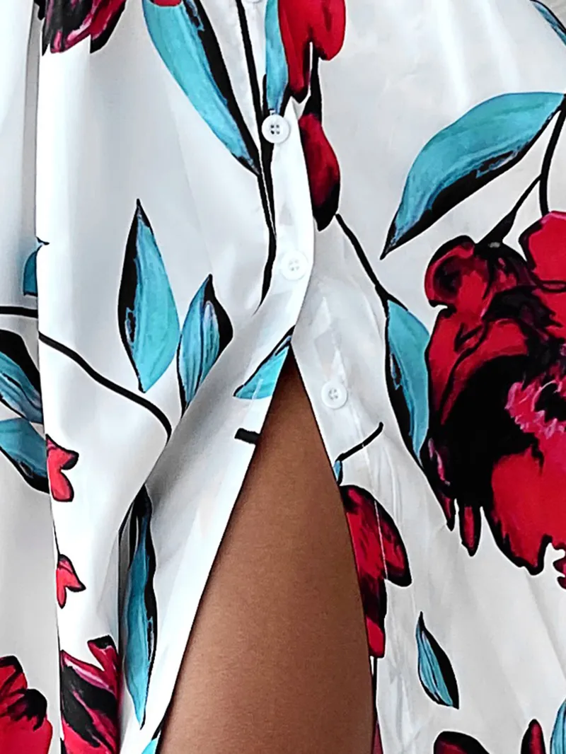 Casual Printed Patchwork Suspender Dress