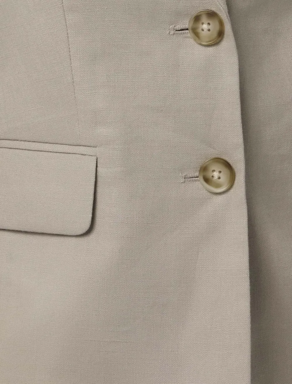 Petite Two Button Linen Blazer